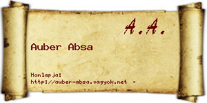 Auber Absa névjegykártya